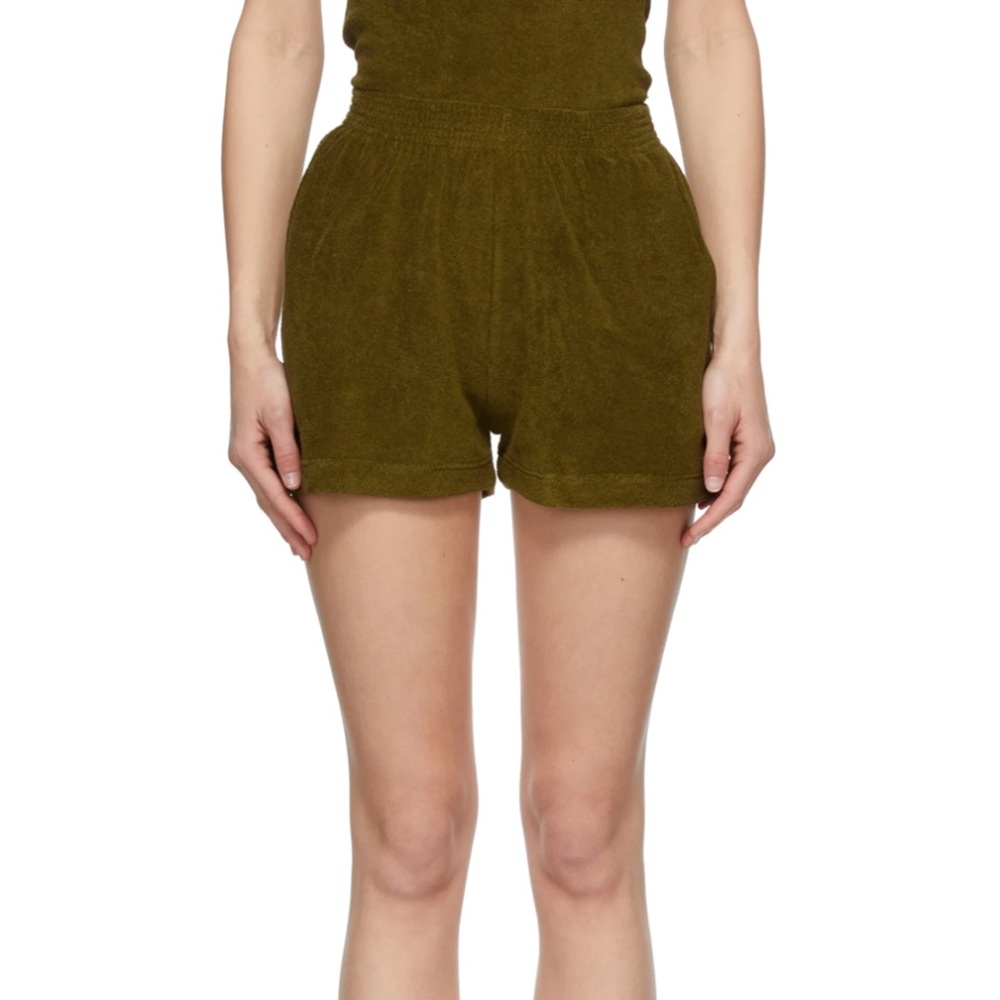 Gil Rodriguez Terry Port shorts in olive green - XS - NWT